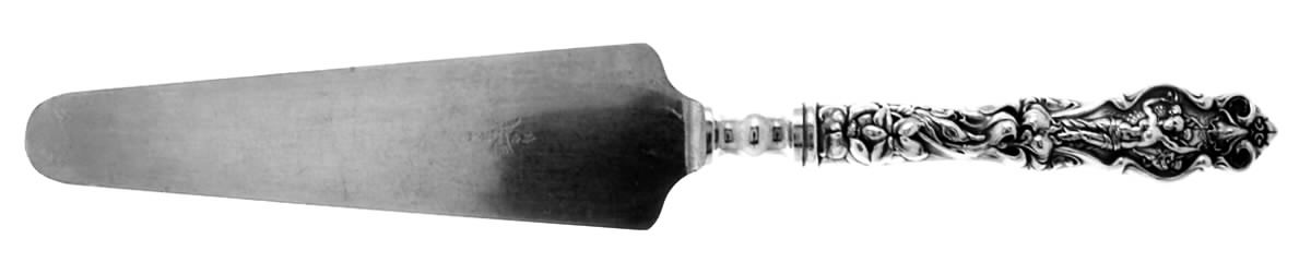Irian (Sterling, 1902, No Monograms) Pie Server with Silverplate Blade by Wallace Silver-1