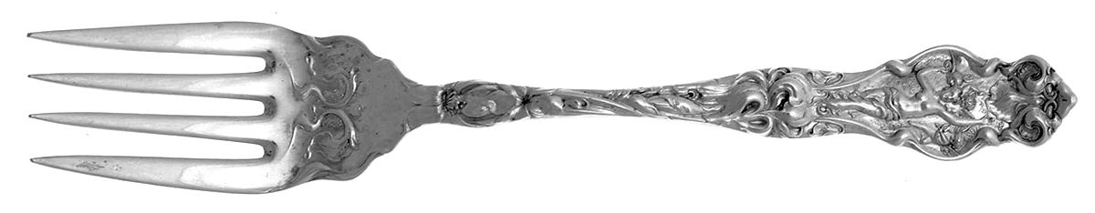 Irian (Sterling, 1902, No Monograms) Individual Solid Fish Fork by Wallace Silver-1