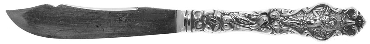 Irian (Sterling, 1902, No Monograms) Individual Fruit Knife with Silverplate Blade by Wallace Silver-1