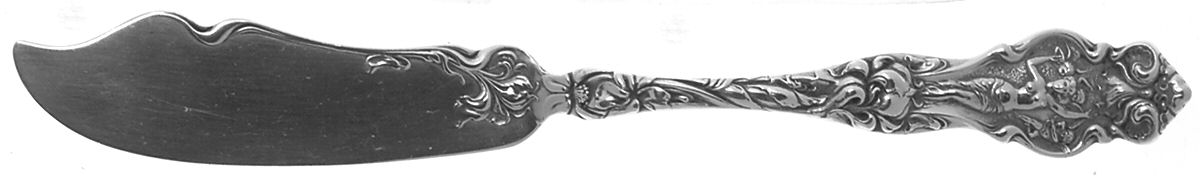 Irian (Sterling, 1902, No Monograms) Flat Handle Master Butter Knife by Wallace Silver-1