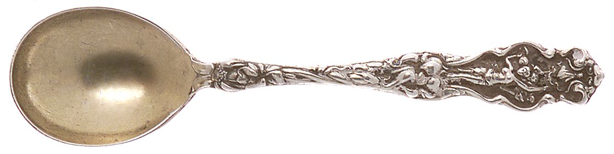 Irian (Sterling, 1902, No Monograms) Large Chocolate Spoon by Wallace Silver-1