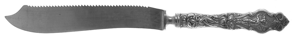Irian (Sterling, 1902, No Monograms) Cake Saw with Silverplate Blade by Wallace Silver-1