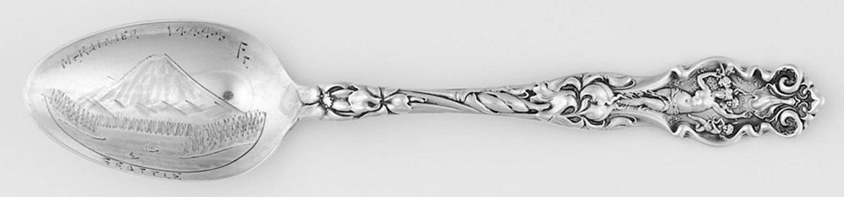 Irian (Sterling, 1902, No Monograms) Souvenir Spoon (Five O'Clock) by Wallace Silver-1