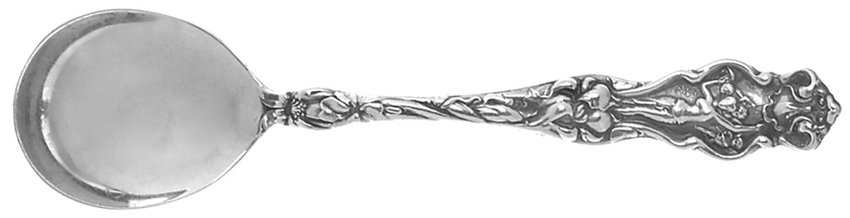 Irian (Sterling, 1902, No Monograms) Large Chocolate Spoon by Wallace Silver-1