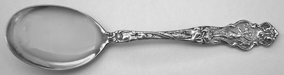 Irian (Sterling, 1902, No Monograms) Round Bowl Soup Spoon (Gumbo) by Wallace Silver-1