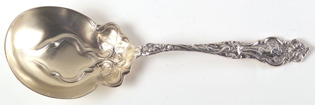 Irian (Sterling, 1902, No Monograms) Large Solid Berry/Casserole Spoon by Wallace Silver-1