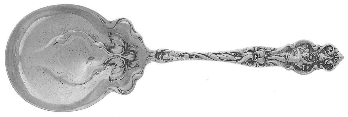 Irian (Sterling, 1902, No Monograms) Large Solid Berry/Casserole Spoon by Wallace Silver-1