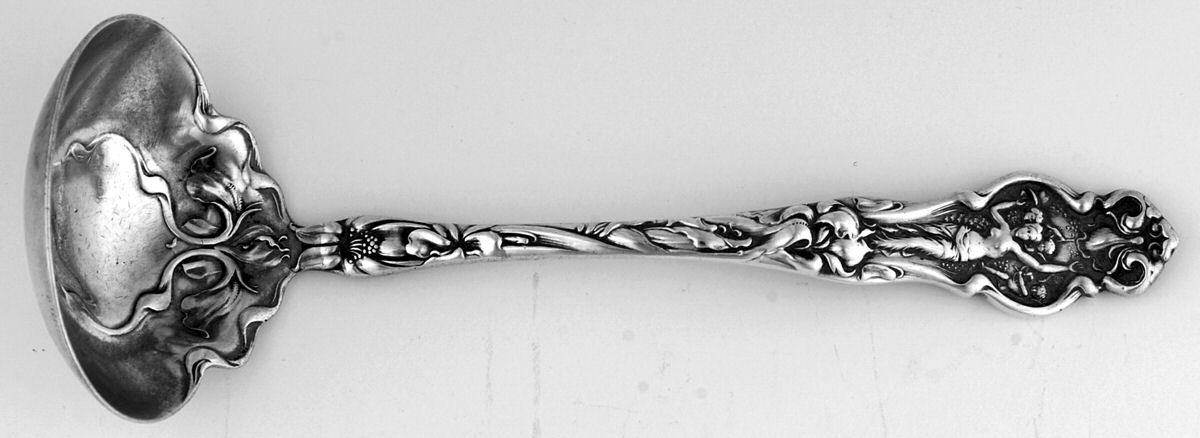 Irian (Sterling, 1902, No Monograms) Solid Piece Cream Ladle by Wallace Silver-1
