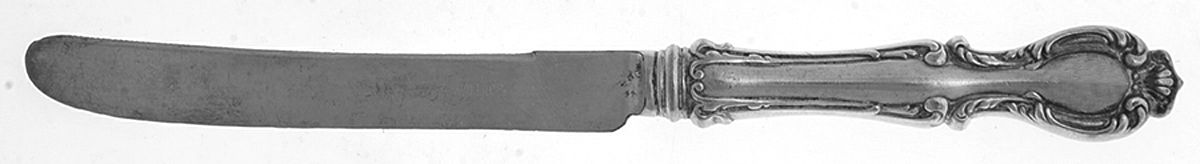 Joan (Silverplate, 1896, Monograms) Orange Knife with Silverplate Blade by Wallace Silver-1