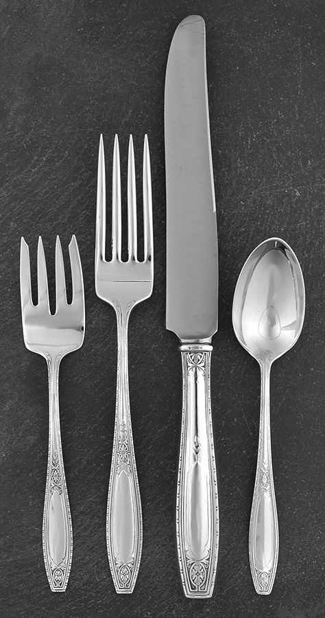 Juliet (Sterling, 1924, No Monograms) 4 Piece Dinner Size Setting by Wallace Silver-1