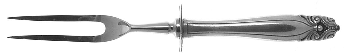 King Christian (Sterling, 1940, No Monograms) Small Steak Carving Fork with Stainless Prongs by Wallace Silver-1