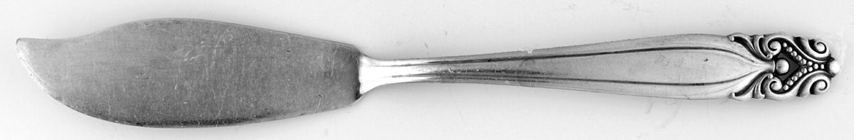 King Christian (Sterling, 1940, No Monograms) Flat Handle Master Butter Knife by Wallace Silver-1
