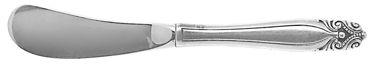 King Christian (Sterling, 1940, No Monograms) Butter Spreader Hollow Hdl-Paddle/Stainless Blade by Wallace Silver-1