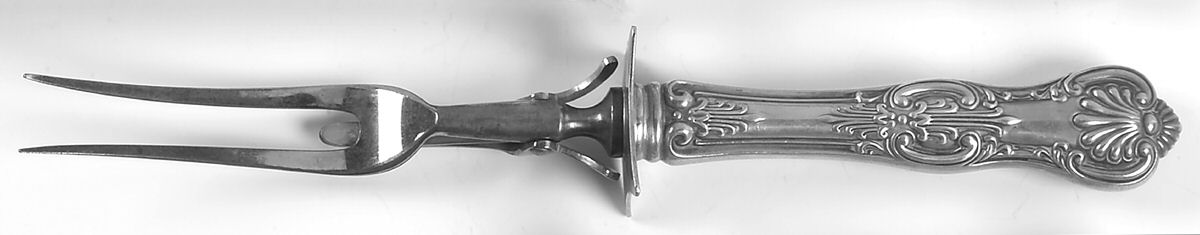 Kings (Sterling, 1903) Large Stainless-Prong Roast Carving Fork by Wallace Silver-1