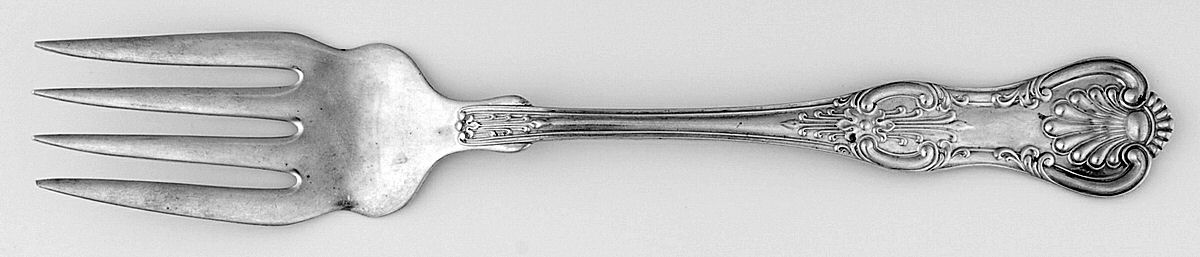 Kings (Sterling, 1903) Medium Solid Cold Meat Serving Fork by Wallace Silver-1