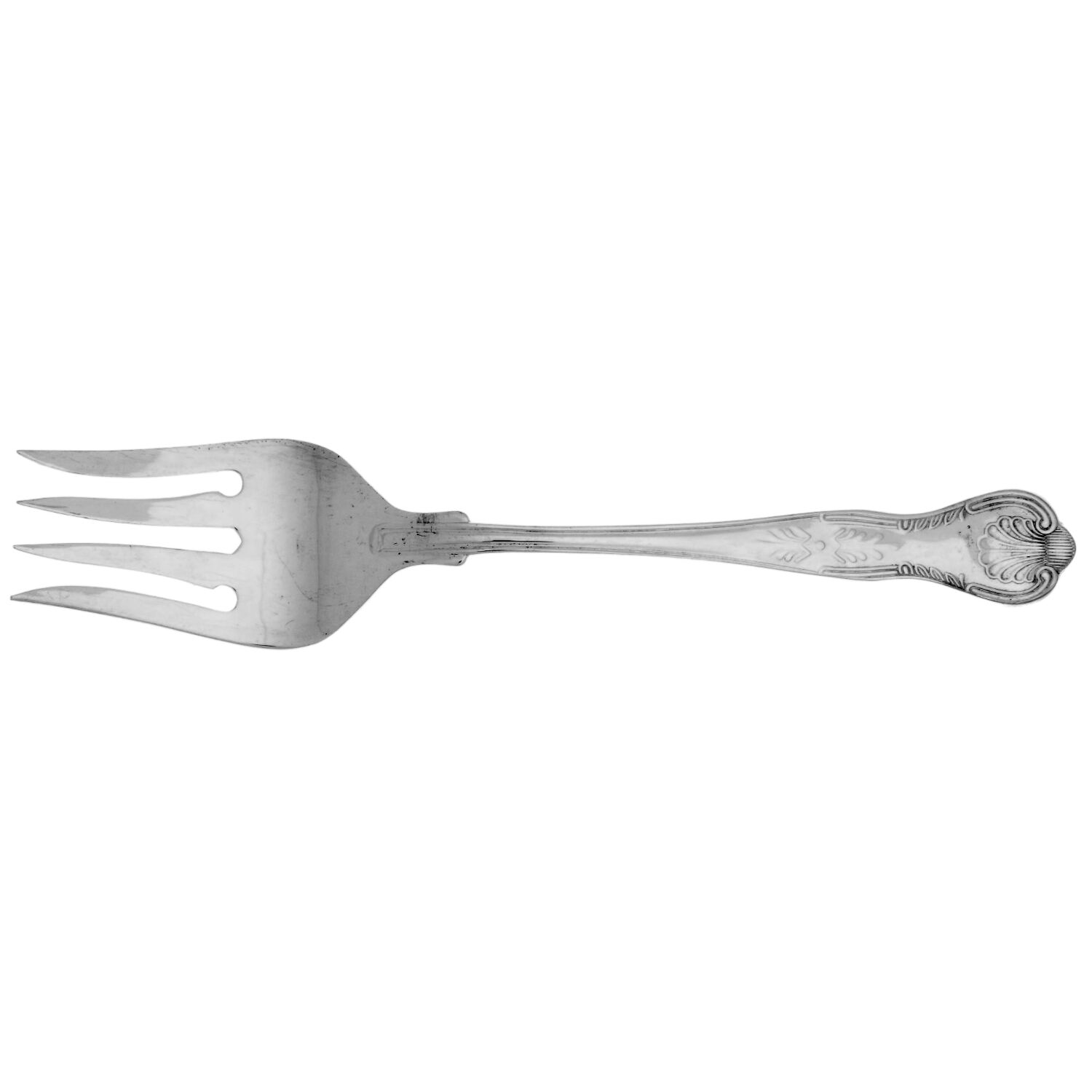 Kings (Silverplate, 1987) Medium Solid Cold Meat Serving Fork by Wallace Silver-1