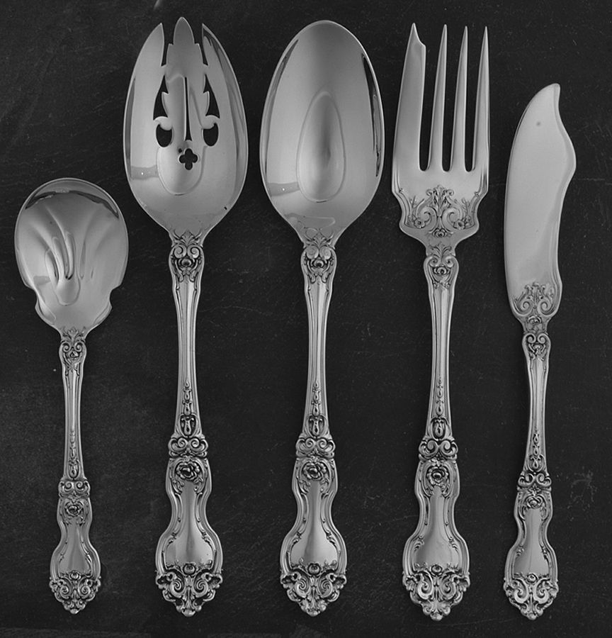 La Reine (Sterling, 1921, No Monograms) 5 Piece Hostess Set by Wallace Silver-1