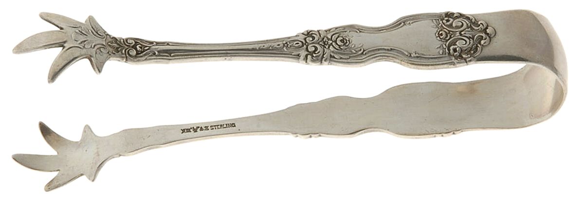 La Reine (Sterling, 1921, No Monograms) Large Sugar Tongs by Wallace Silver-1
