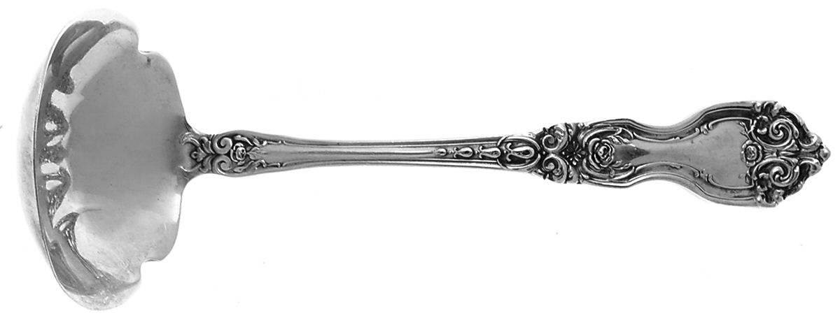 La Reine (Sterling, 1921, No Monograms) Solid Piece Cream Ladle by Wallace Silver-1
