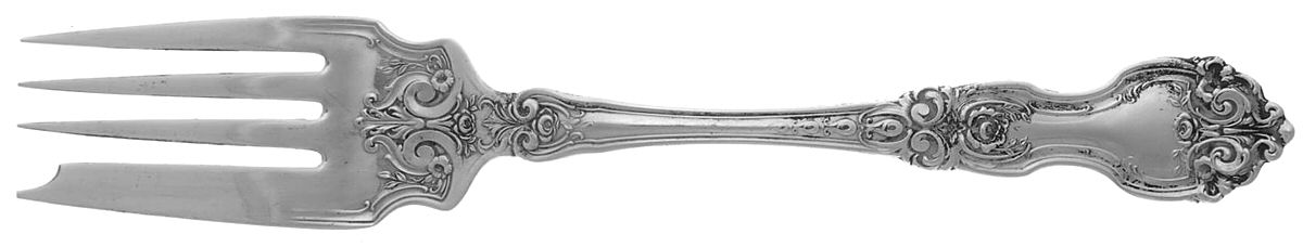 La Reine (Sterling, 1921, No Monograms) Medium Solid Cold Meat Serving Fork by Wallace Silver-1