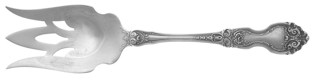 La Reine (Sterling, 1921, No Monograms) Solid Salad Serving Fork by Wallace Silver-1