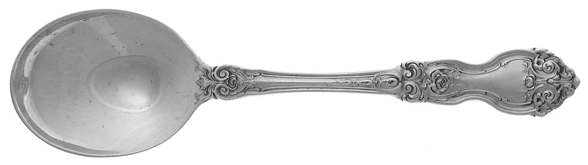 La Reine (Sterling, 1921, No Monograms) Round Bowl Soup Spoon (Cream Soup) by Wallace Silver-1