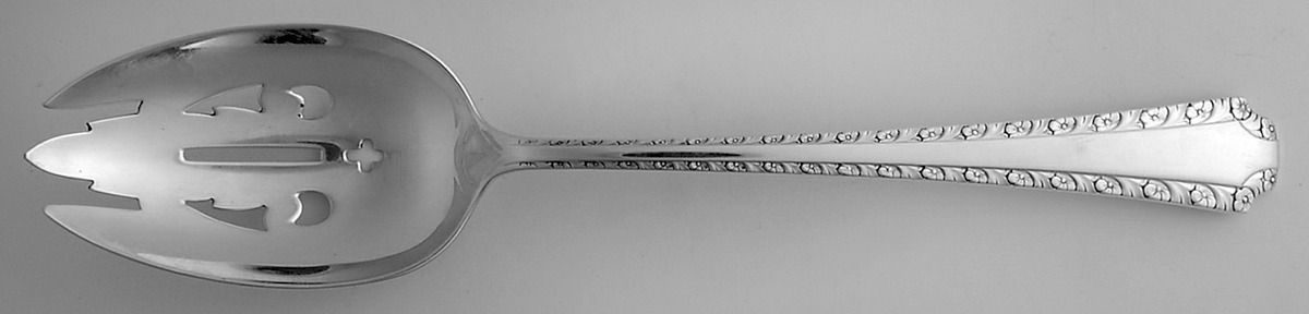 Larkspur (Sterling, 1939) Pierced Tablespoon (Serving Spoon) by Wallace Silver-1