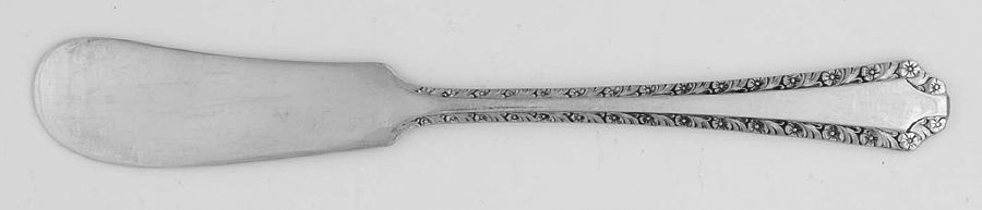 Larkspur (Sterling, 1939) Flat Handle Butter Spreader by Wallace Silver-1