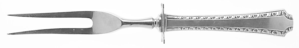 Larkspur (Sterling, 1939) Small Carving Fork W/Sterling Guard by Wallace Silver-1