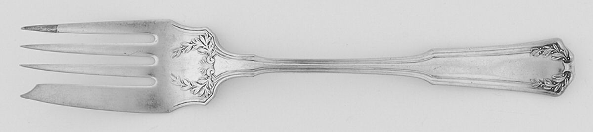 Laurel (Silverplate, 1910) Medium Solid Cold Meat Serving Fork by Wallace Silver-1