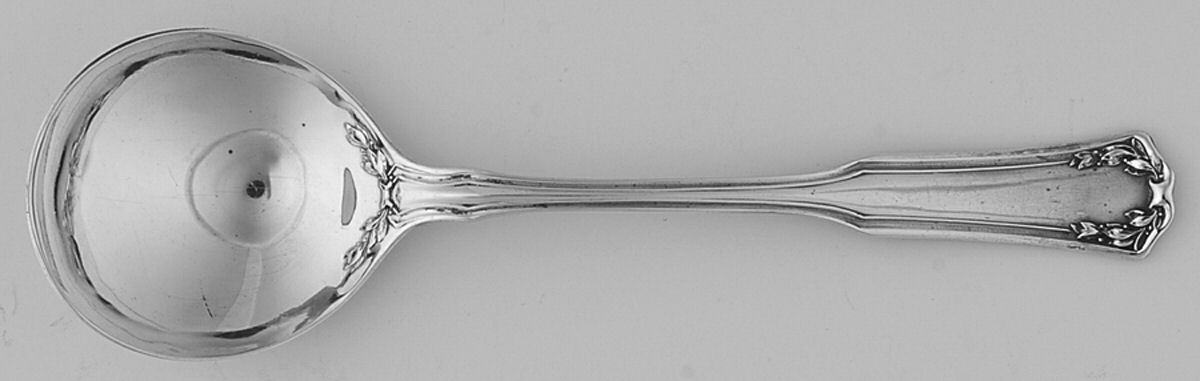 Laurel (Silverplate, 1910) Round Bowl Soup Spoon (Bouillon) by Wallace Silver-1