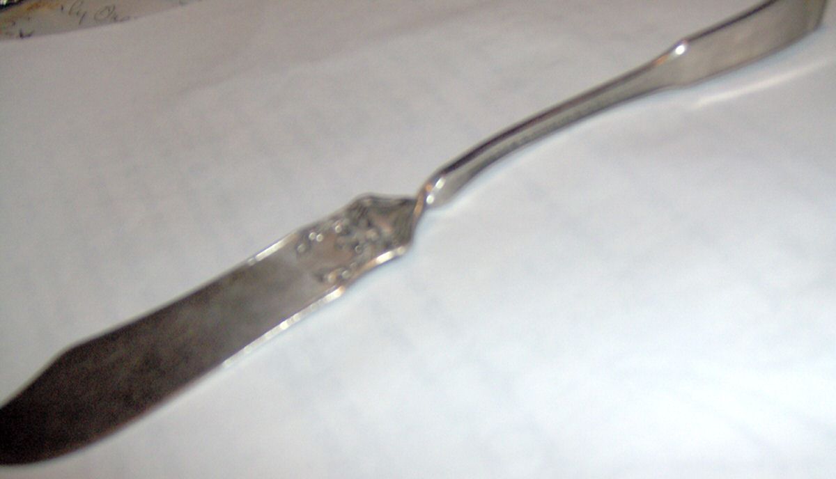 Laurel (Silverplate, 1910) Flat Twisted Handle Master Butter Knife by Wallace Silver-1