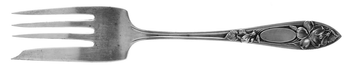 La Viola (Sterling, 1912) Medium Solid Cold Meat Serving Fork by Wallace Silver-1