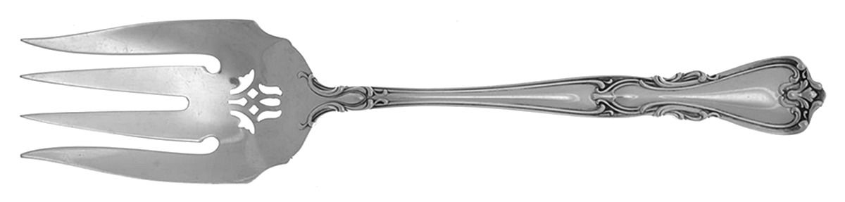 Lady Windsor-Victoria (Sterling, 1957) Medium Solid Cold Meat Serving Fork by Wallace Silver-1