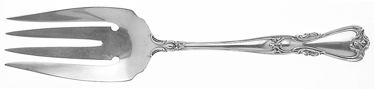 Lady Windsor-Victoria (Sterling, 1957) Small Solid Cold Meat Serving Fork by Wallace Silver-1