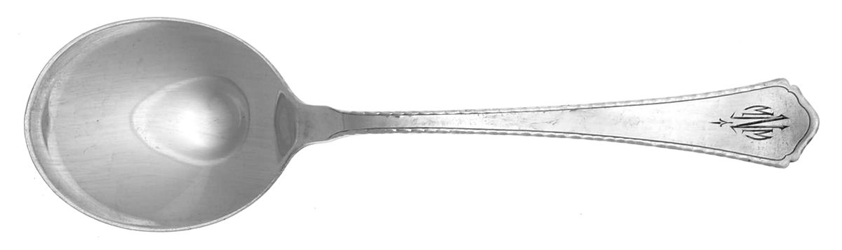 Le Moderne (Sterling, 1926) Monogram Round Bowl Soup Spoon (Cream Soup) by Wallace Silver-1