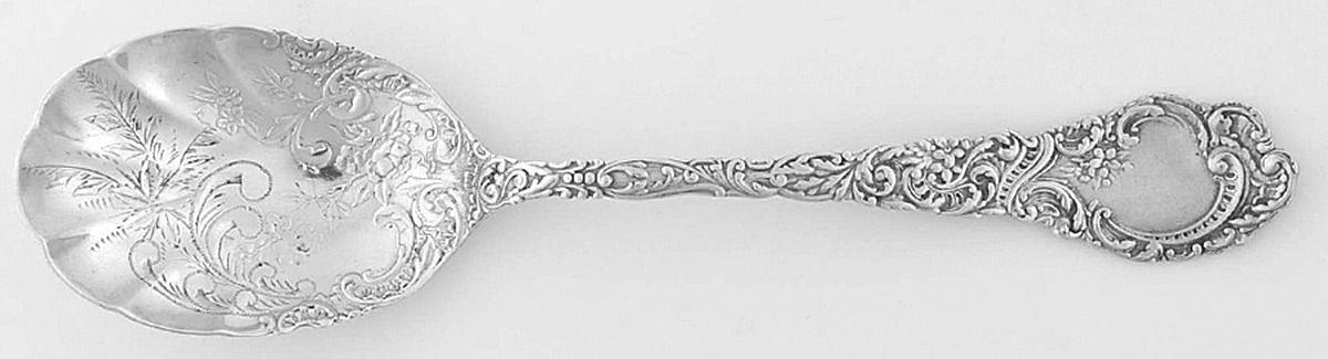 Louvre (Sterling, 1893) Bright Cut Bowl Sugar Spoon by Wallace Silver-1