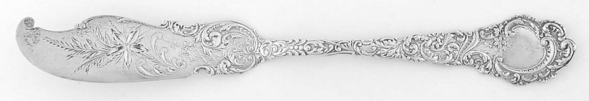 Louvre (Sterling, 1893) Flat Handle Bright Cut Master Butter by Wallace Silver-1