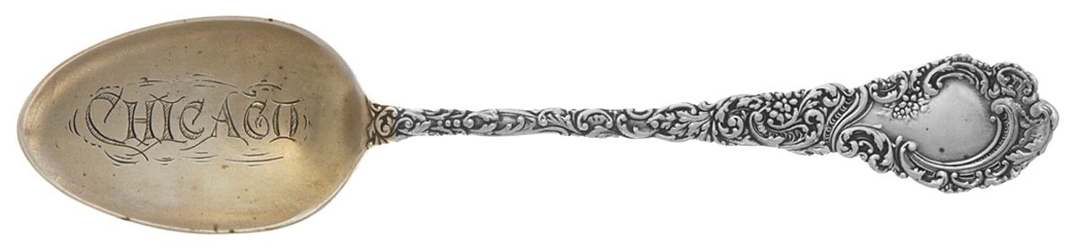 Louvre (Sterling, 1893) Souvenir Spoon (Five O'Clock) by Wallace Silver-1