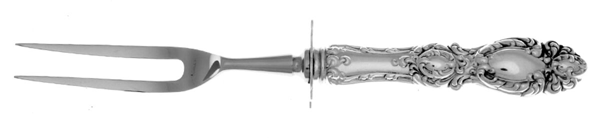 Lucerne (Sterling, 1896, No Monograms) Small Carving Fork Stainless Prong W/Sterling Guar by Wallace Silver-1