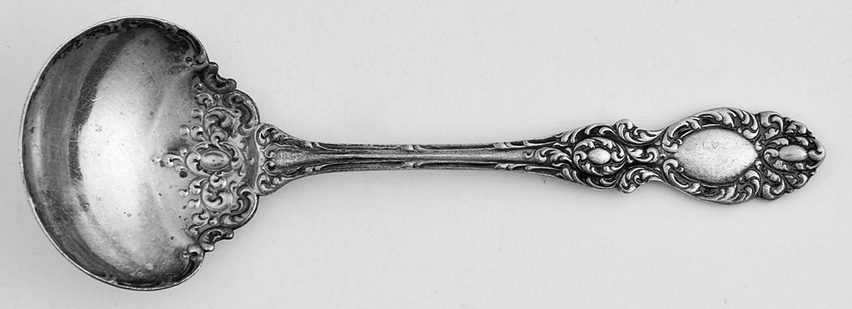Lucerne (Sterling, 1896, No Monograms) Round Bowl Soup Spoon (Bouillon) by Wallace Silver-1