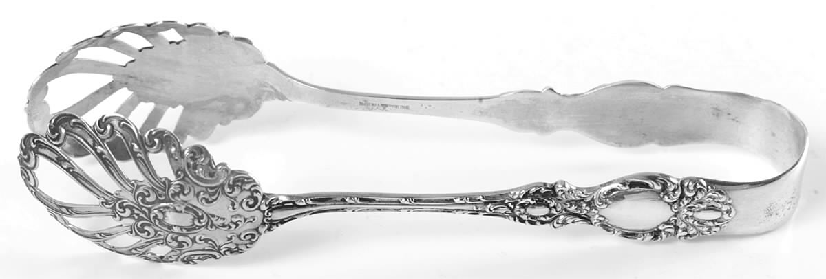 Lucerne (Sterling, 1896, No Monograms) Large Ice Serving Tongs by Wallace Silver-1