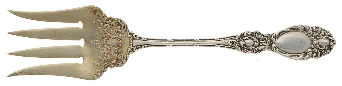 Lucerne (Sterling, 1896, No Monograms) Solid Salad Serving Fork by Wallace Silver-1