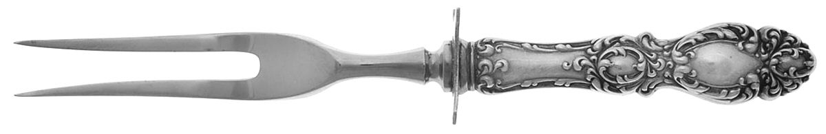 Lucerne (Sterling, 1896, No Monograms) Small Carving Fork W/Sterling Guard by Wallace Silver-1