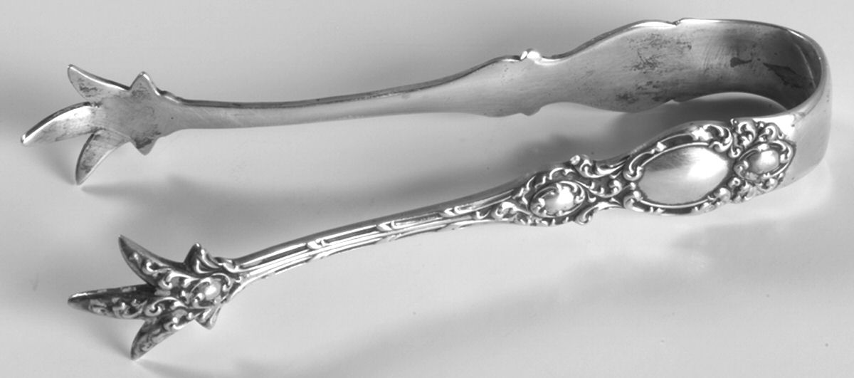 Lucerne (Sterling, 1896, No Monograms) Large Sugar Tongs by Wallace Silver-1