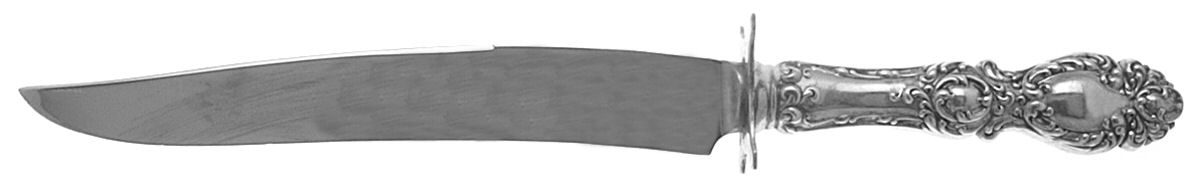 Lucerne (Sterling, 1896, No Monograms) Small Carving Knife Stainless Blade W/Sterling Gua by Wallace Silver-1
