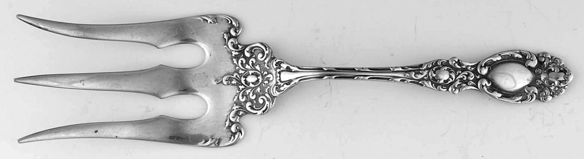 Lucerne (Sterling, 1896, No Monograms) Solid Toast Serving Fork by Wallace Silver-1