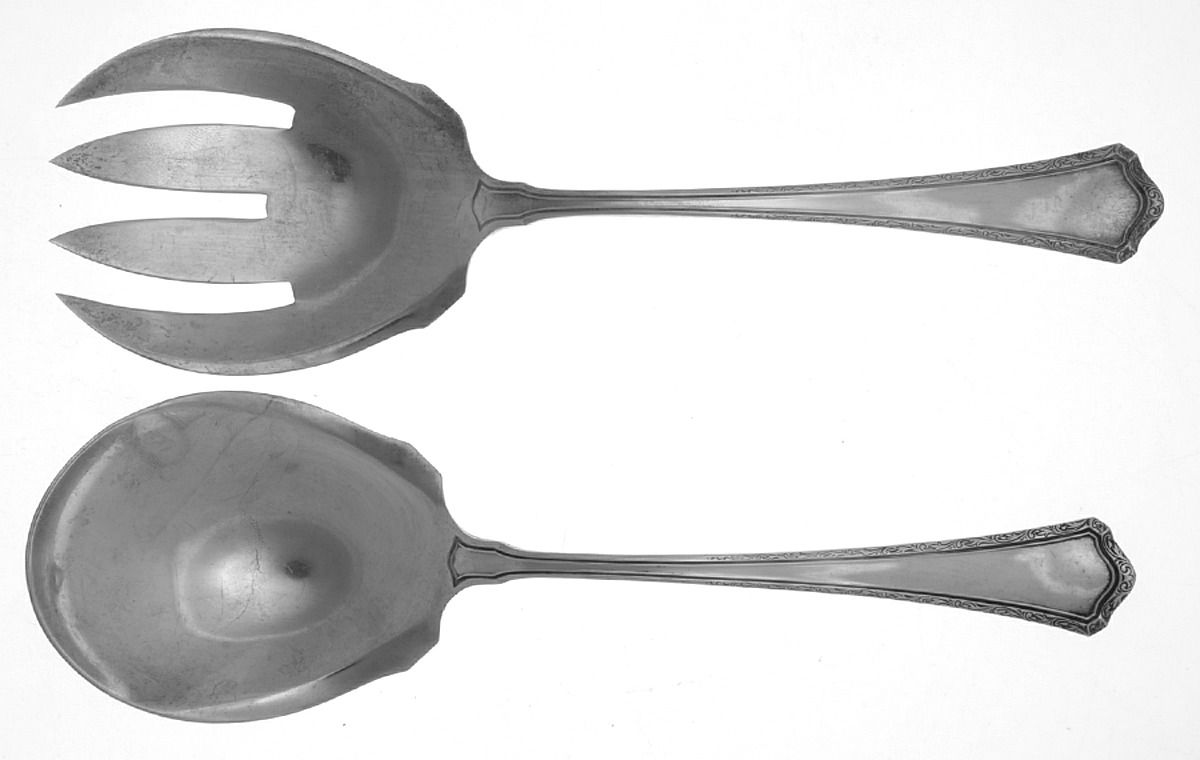 Madison (Sterling, 1913) (2 Pc) Solid Salad Set by Wallace Silver-1
