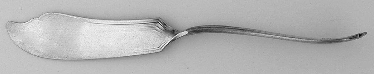 Marquette (Silverplate, 1911) Monogram Flat Twisted Handle Master Butter Knife by Wallace Silver-1