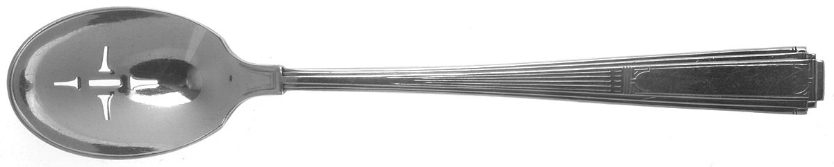Mode (Silverplate, 1930) Pierced Bowl Short Handle Olive Spoon by Wallace Silver-1